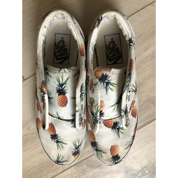 Vans Pineapple Sneakers White Orange Women's Size 6 - Picture 2 of 4